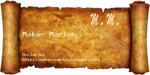 Makár Márton névjegykártya