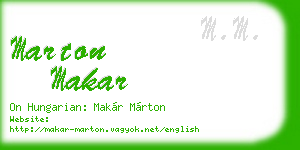 marton makar business card