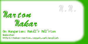 marton makar business card